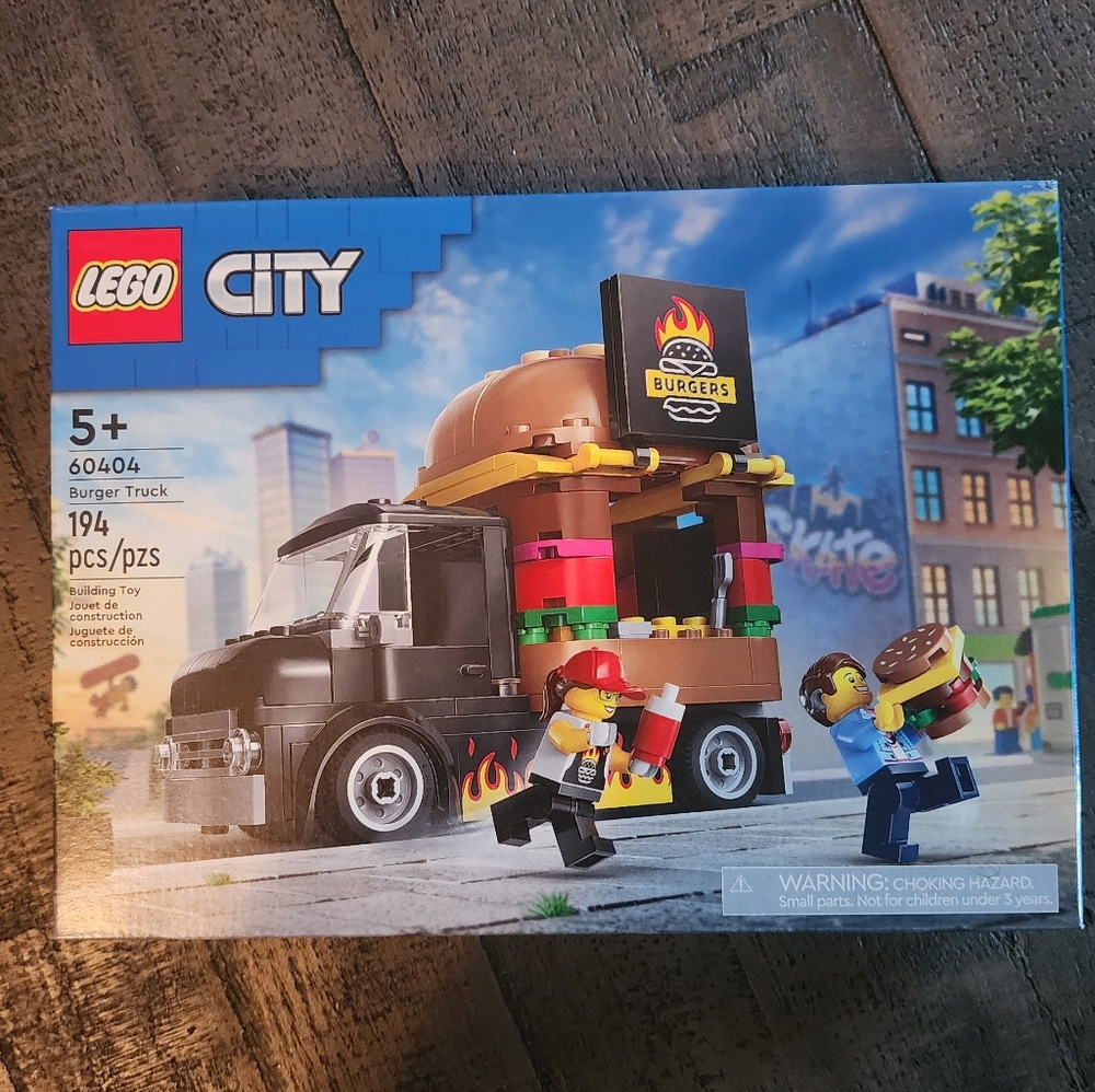 LEGO City Burger Truck Set - Black, Brown, Red